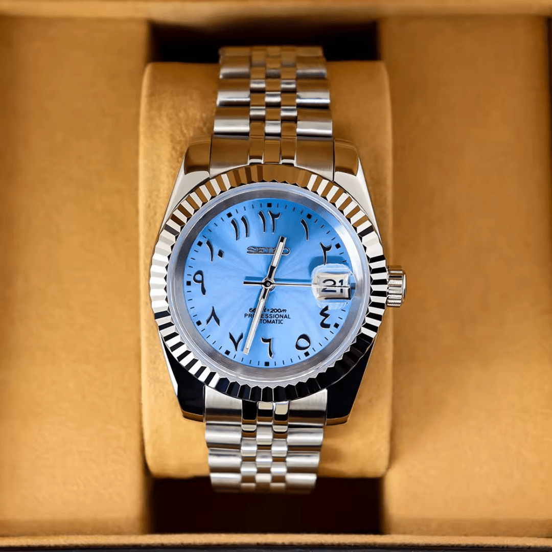 Seiko Mod Datejust Light Blue Arab - ModGods