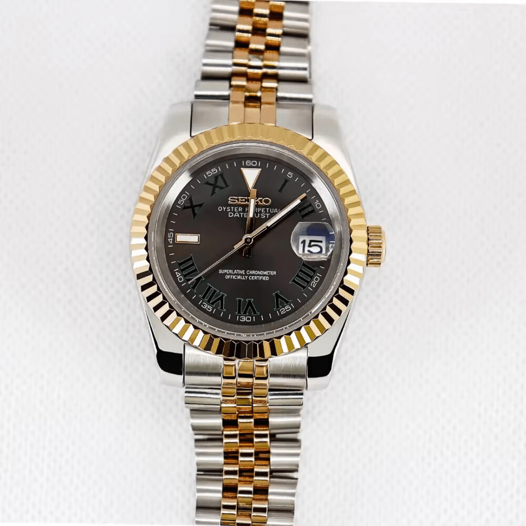 Seiko Mod DateJust Wimbledon Gold Steel - ModGods